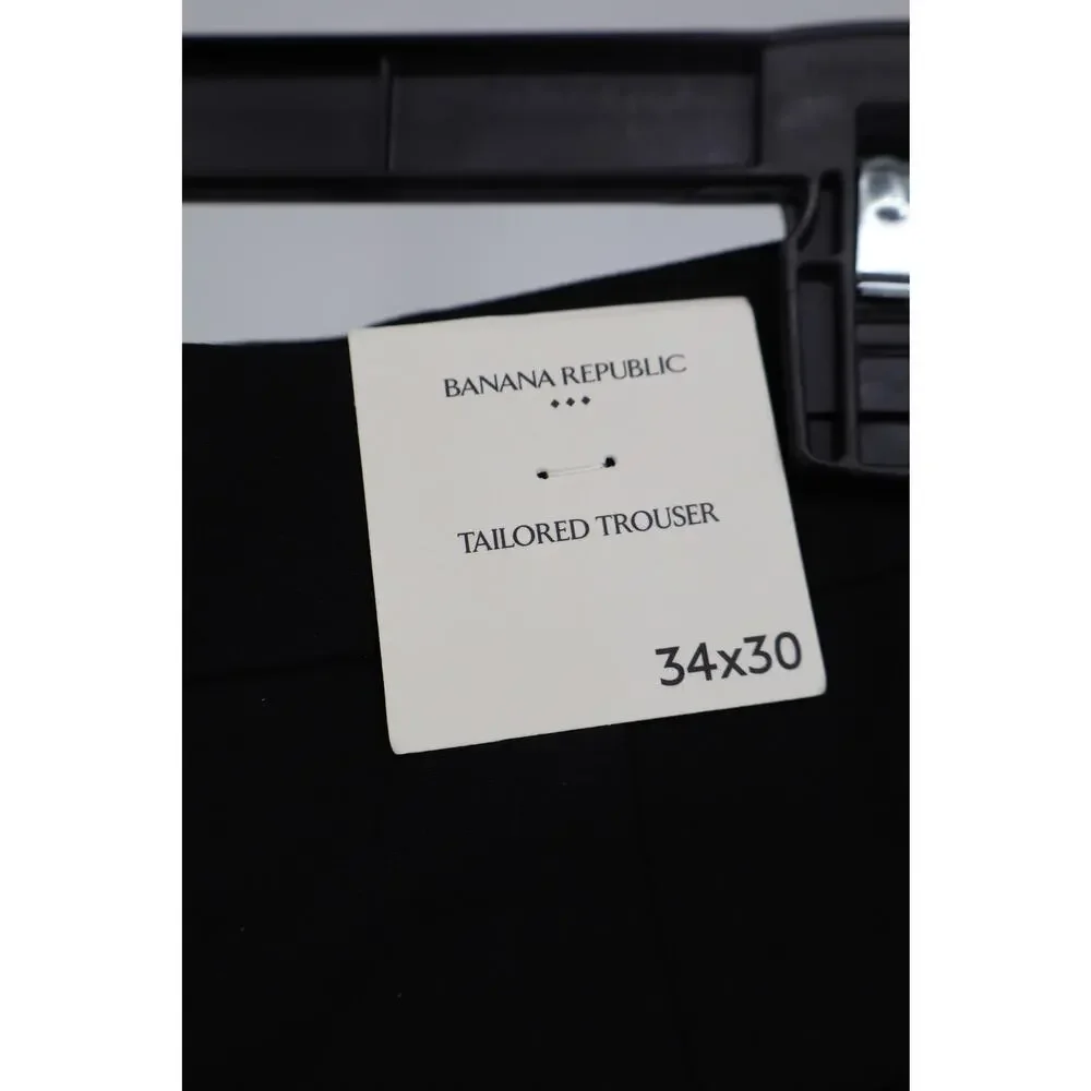 NEW Banana Republic Weave Suit Trousers Dress Pants Men's Black Tailored 34x30